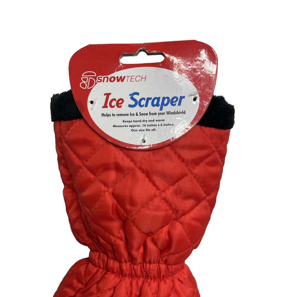 Snow Tech Ice Scraper Mitten Red - Picture 5 of 7
